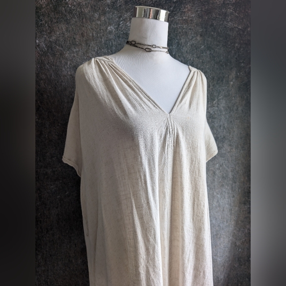Minimalist Linen-Feel Tunic Dress | Boho Summer Layer - Picture 2 of 6
